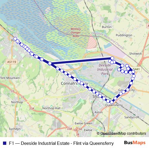 F1 bus Line Map