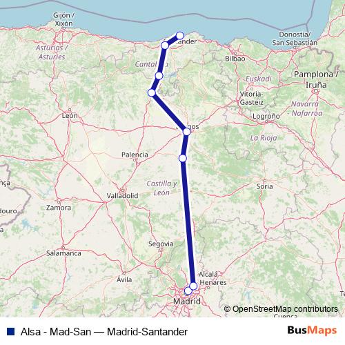 Alsa - Mad-San bus Line Map
