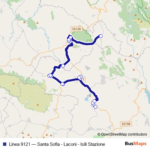 Linea 9121 bus Line Map