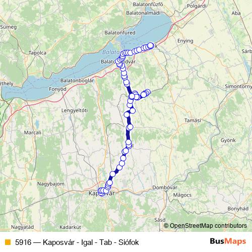 5916 bus Line Map
