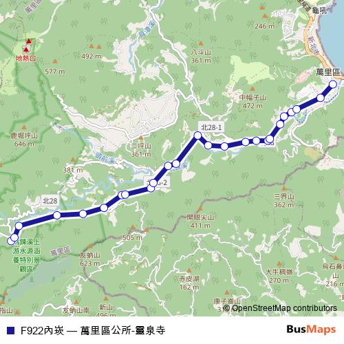 F922內崁 bus Line Map