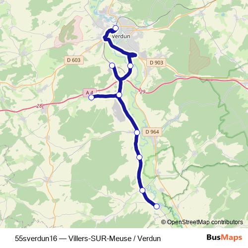 55sverdun16 bus Line Map