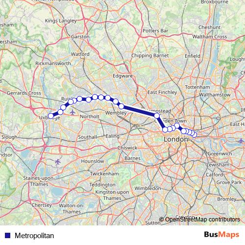 Metropolitan metro Line Map