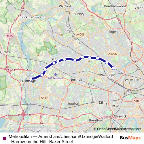 Metropolitan metro Line Map