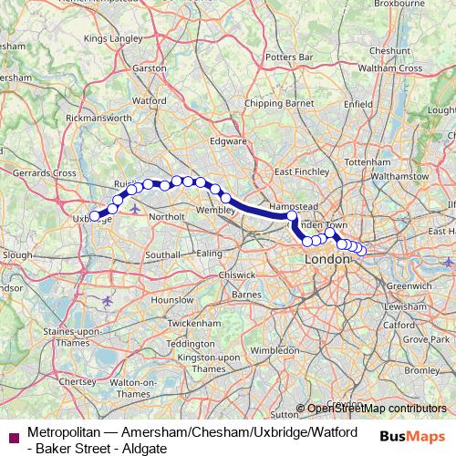 Metropolitan metro Line Map