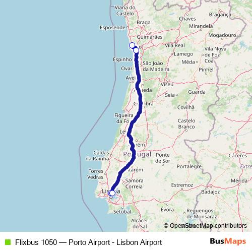 Flixbus 1050 bus Line Map