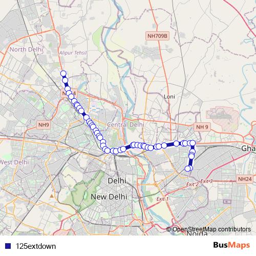 125extdown bus Line Map