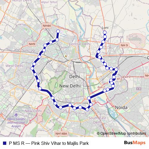 P MS R metro Line Map