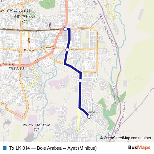 Tx LK 014 bus Line Map