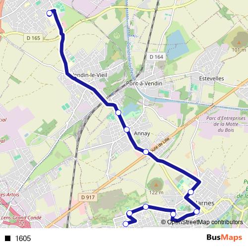1605 bus Line Map