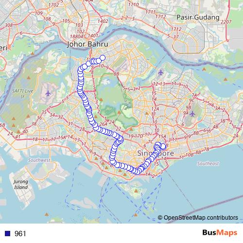 961 bus Line Map