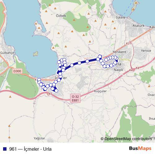 961 bus Line Map