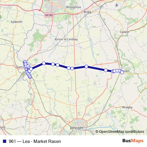 961 bus Line Map