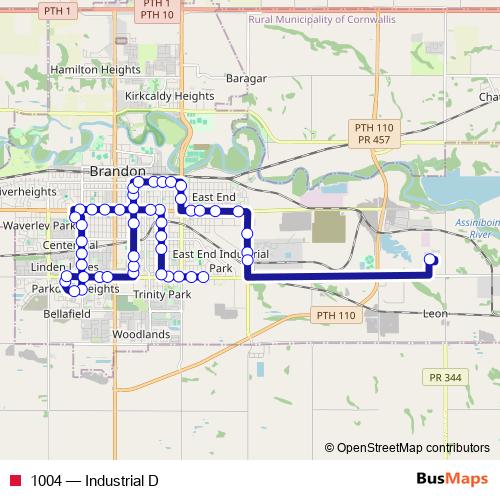 1004 bus Line Map