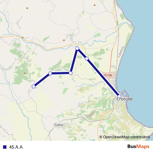 45 A A bus Line Map