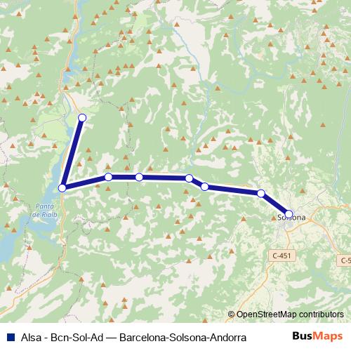 Alsa - Bcn-Sol-Ad bus Line Map