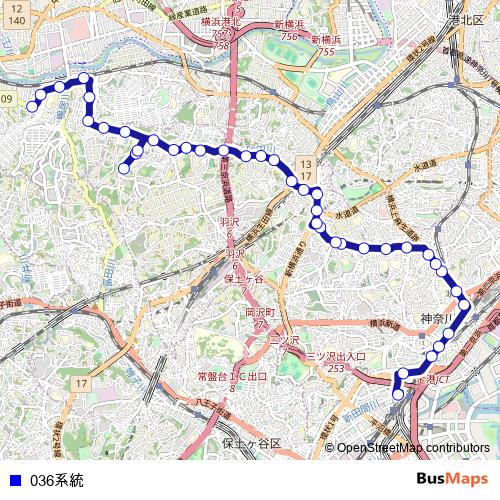 036계통 bus Line Map