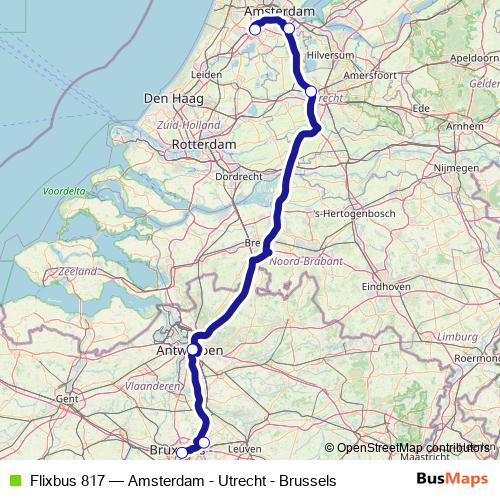 Flixbus 817 bus Line Map
