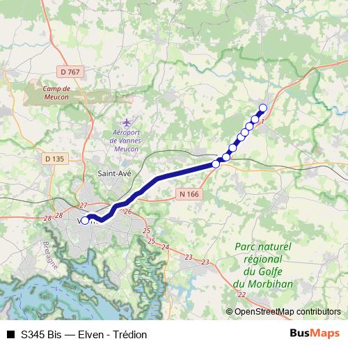 S345 Bis bus Line Map