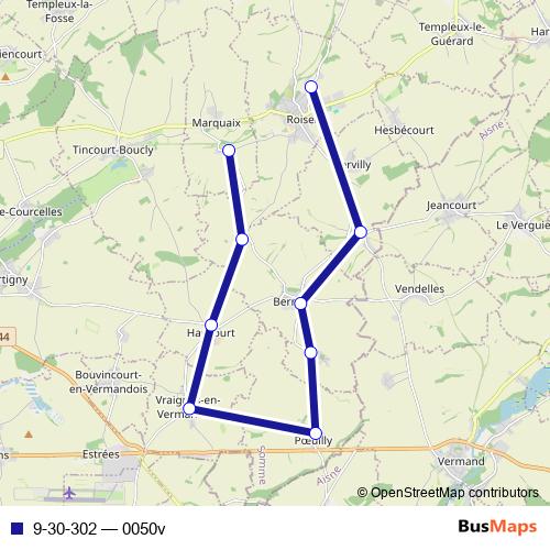 9-30-302 bus Line Map