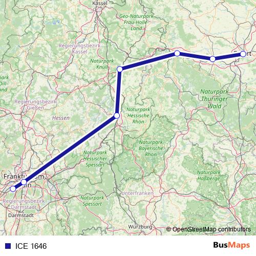 ICE 1646 rail Line Map