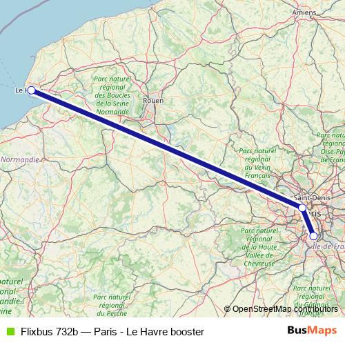 Flixbus 732b bus Line Map