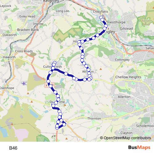 B46 bus Line Map