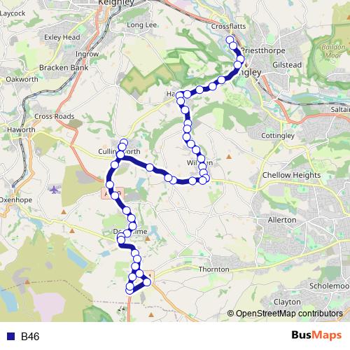 B46 bus Line Map