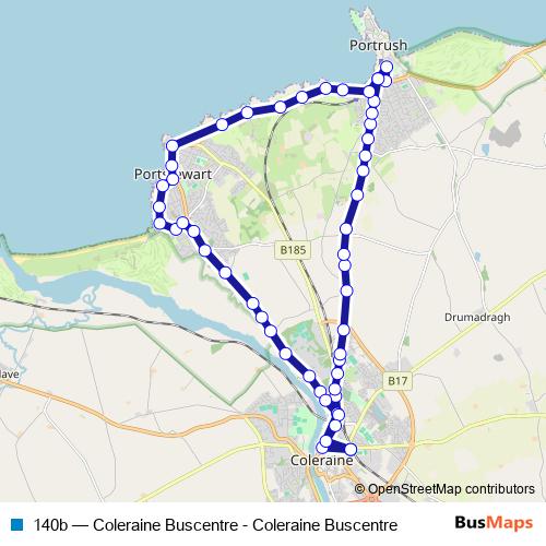 140b bus Line Map