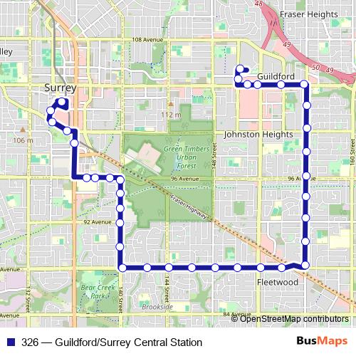 326 bus Line Map