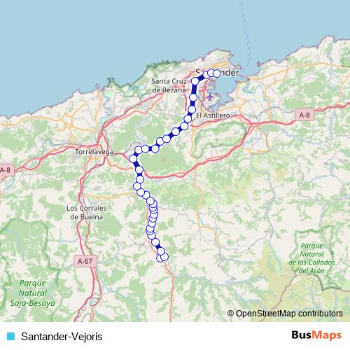 Santander-Vejoris bus Line Map