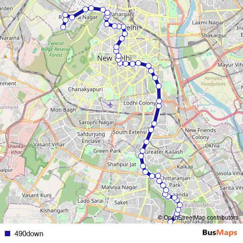 490down bus Line Map