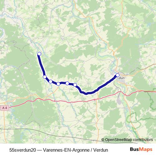 55sverdun20 bus Line Map