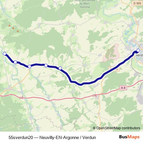 55sverdun20 bus Line Map