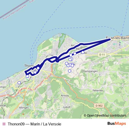 Thonon09 bus Line Map