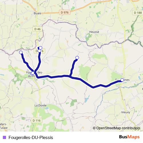 Fougerolles-DU-Plessis bus Line Map