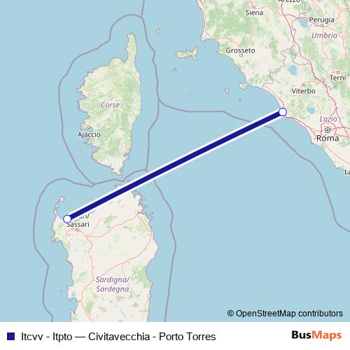 Itcvv - Itpto ferry Line Map