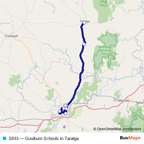 S833 bus Line Map