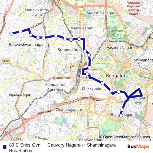 89-C Snbs-Cvn bus Line Map