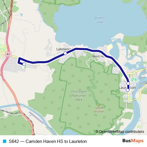 S642 bus Line Map