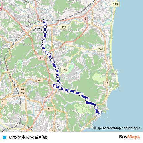 Iwaki Chuo-Eigyosho Line bus Line Map