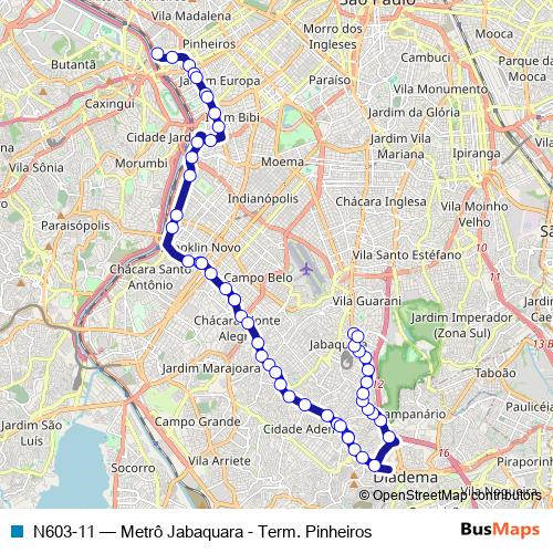 N603-11 bus Line Map