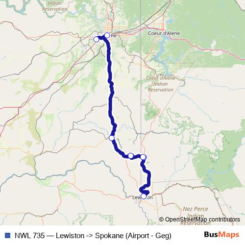 NWL 735 bus Line Map