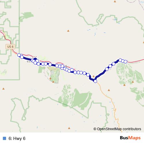 6: Hwy 6 bus Line Map