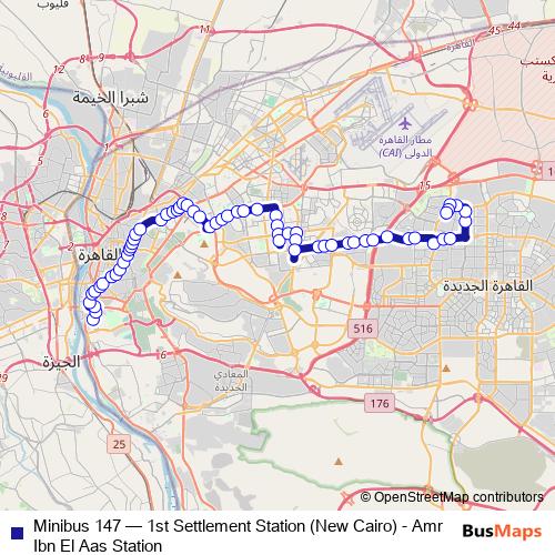 Minibus 147 bus Line Map