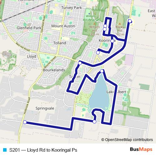 S201 bus Line Map