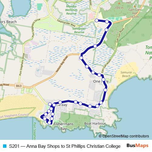 S201 bus Line Map