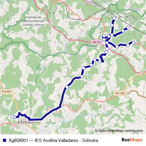 Xg659001 bus Line Map