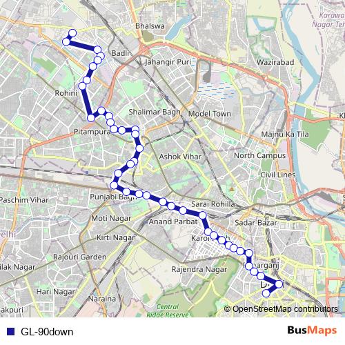 GL-90down bus Line Map