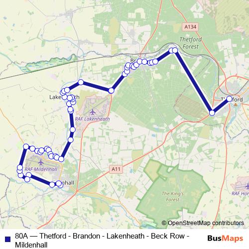 80A bus Line Map